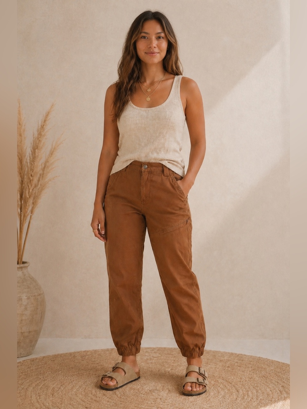 Duluth Trading Co Brown Utility Jogger Pants Size 12 Cropped